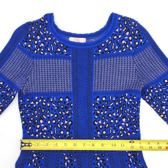 GB Girls Leopard Print Sweater Skater Dress Sixe XL Blue, Black & Light Pink - Picture 10 of 14